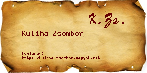Kuliha Zsombor névjegykártya